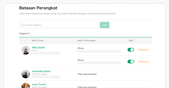 Pembatasan perangkat