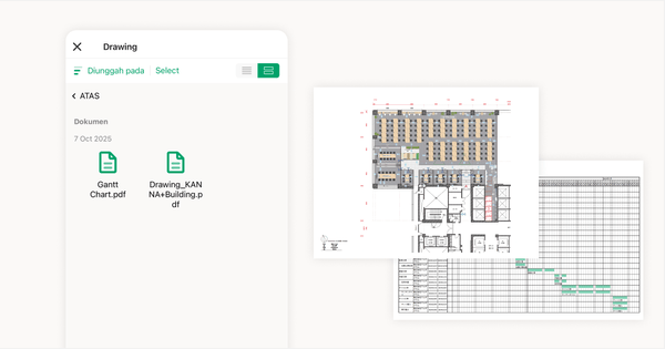 Bagikan dokumen seperti gambar dan spesifikasi secara real-time
