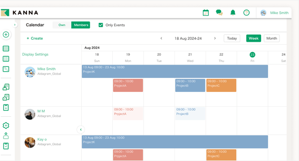 Periksa ketersediaan jadwal anggota internal dan eksternal di kalender