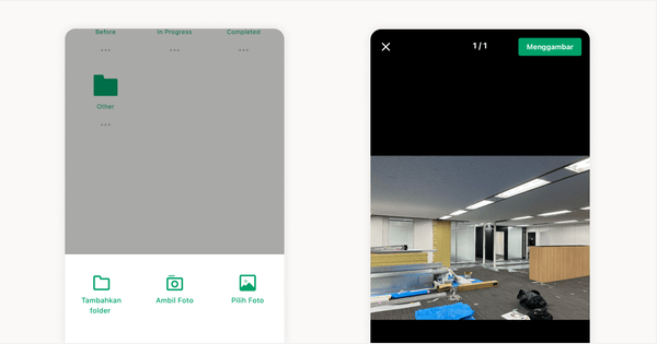 Kelola semua foto lokasi konstruksi di aplikasi (cloud)