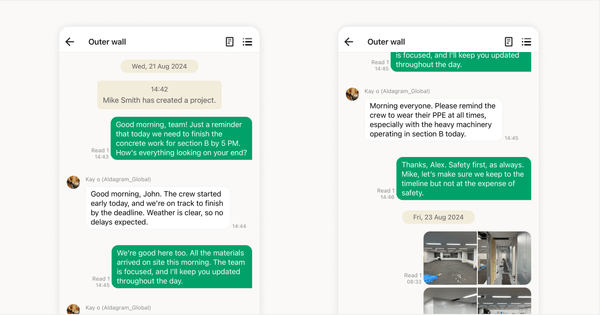 Fungsi chat khusus untuk pekerja di lapangan
