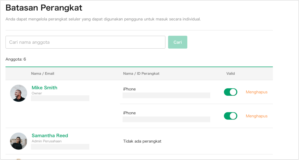 Pembatasan Perangkat