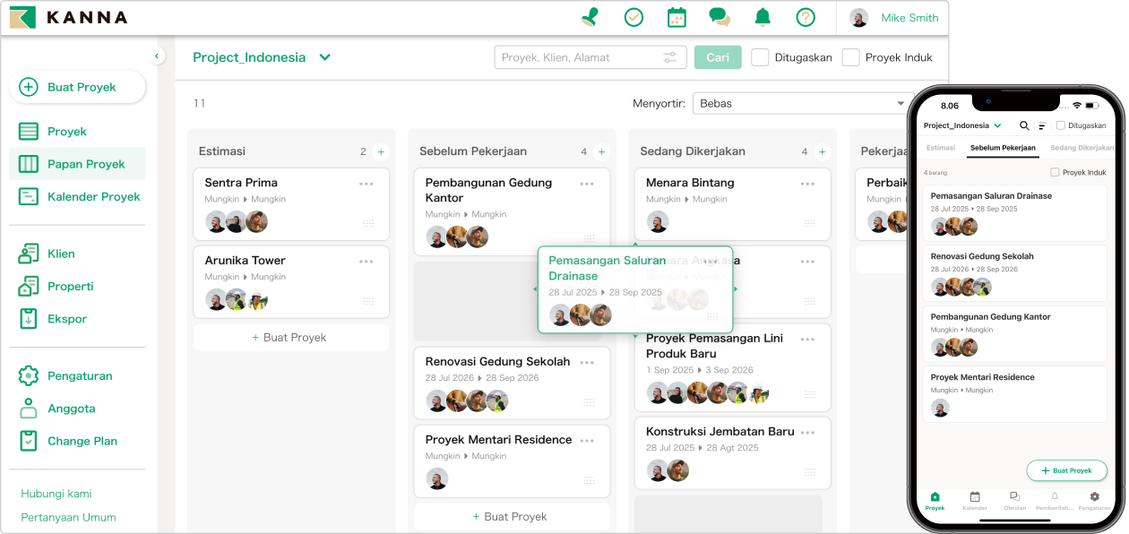 Aplikasi Kanna, aplikasi proyek manajemen terbaik di Indonesia